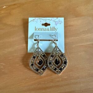 Lonna & Lilly Gold and Black Statement Earrings